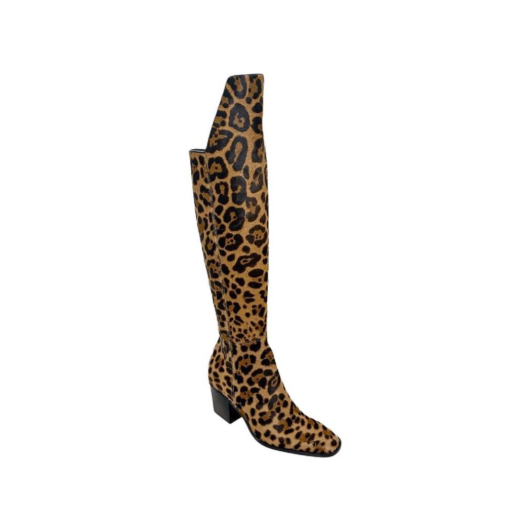 Christian Louboutin Morgan 70 Leopard Pony Hair Over The Knee OTK Boots EU 36